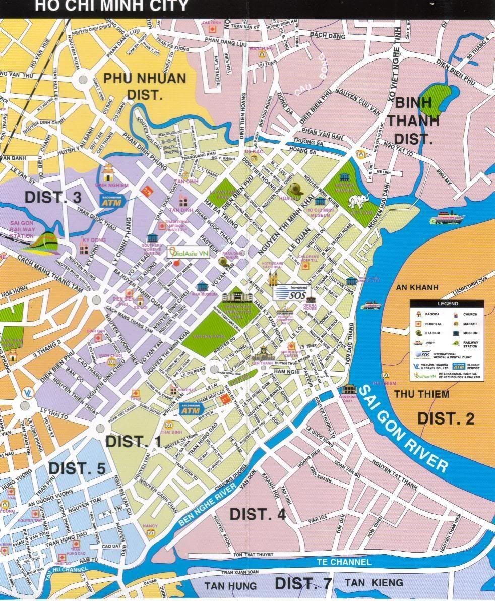 Ho chi minh city znamenitosti, Ho chi minh city karti