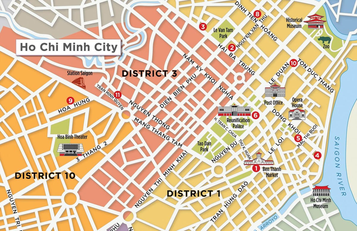 karta okruga 1 chi minh city