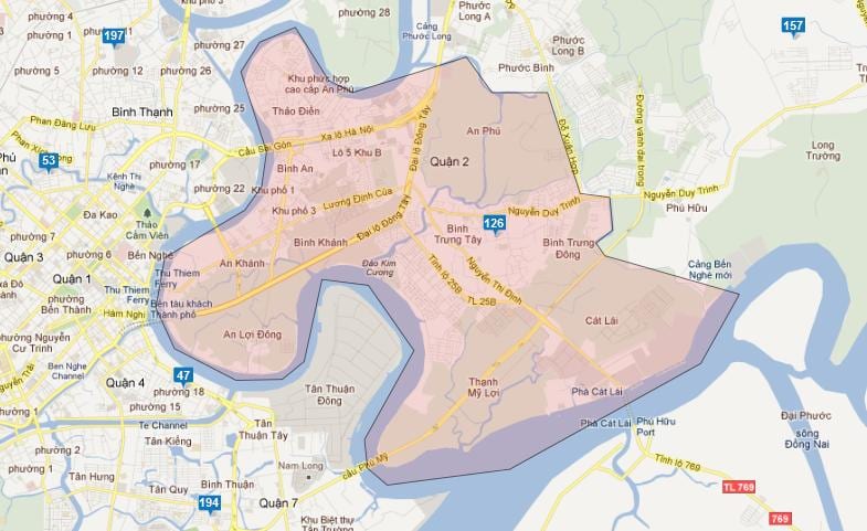 Karta područja grada Ho chi minh city