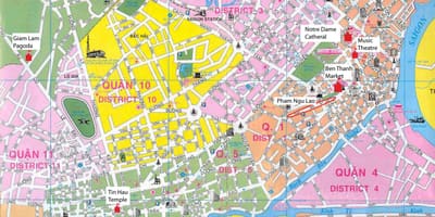 Saigon područje na karti